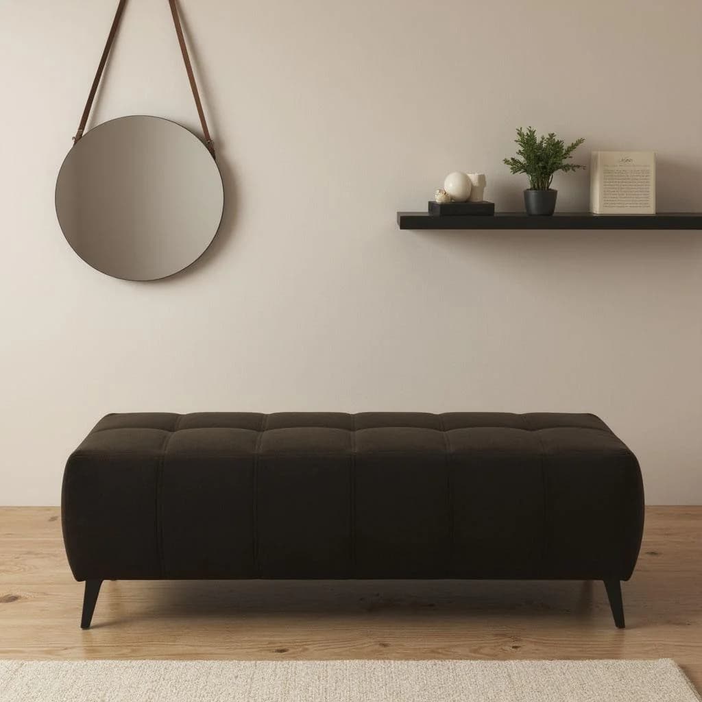 DOMO COLLECTION Hocker Trento Espresso Microfaser