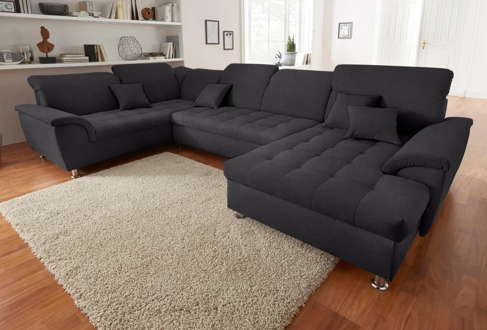 DOMO COLLECTION Franzi Wohnlandschaft U-Form Grau