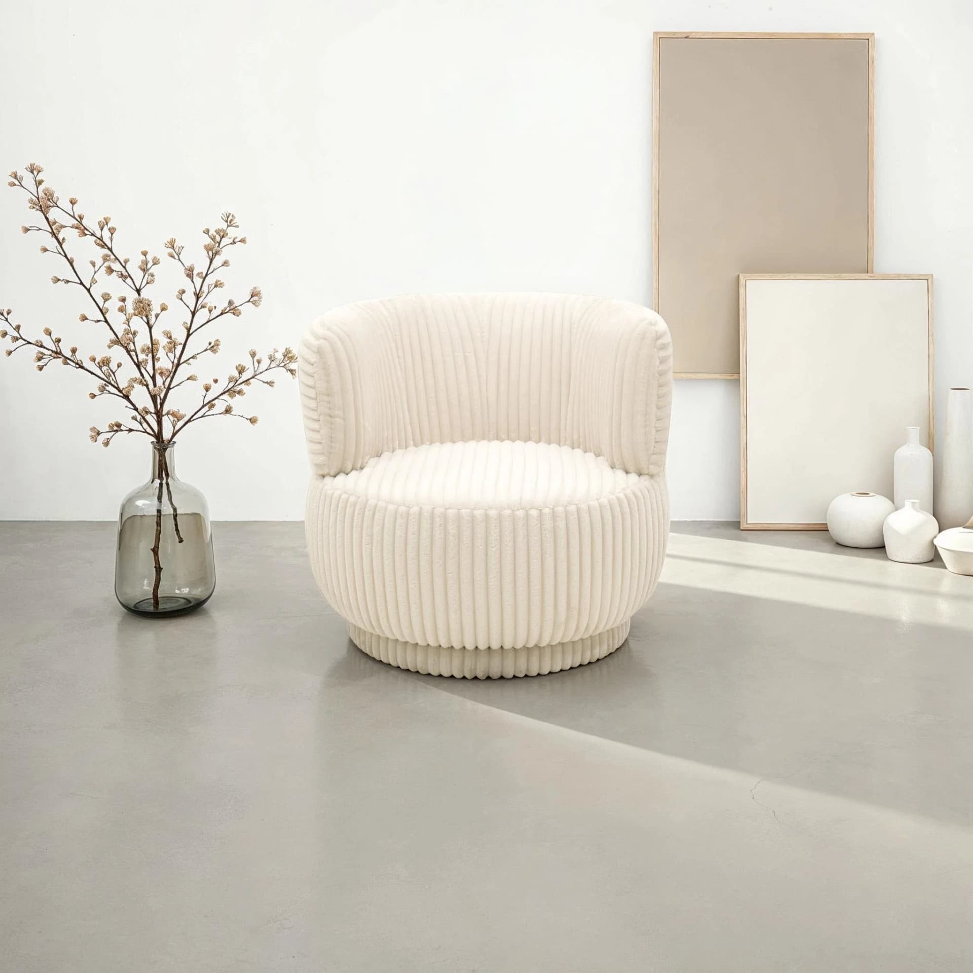 DOMO COLLECTION Sessel Bruges Loungesessel mit Drehfunktion Beige