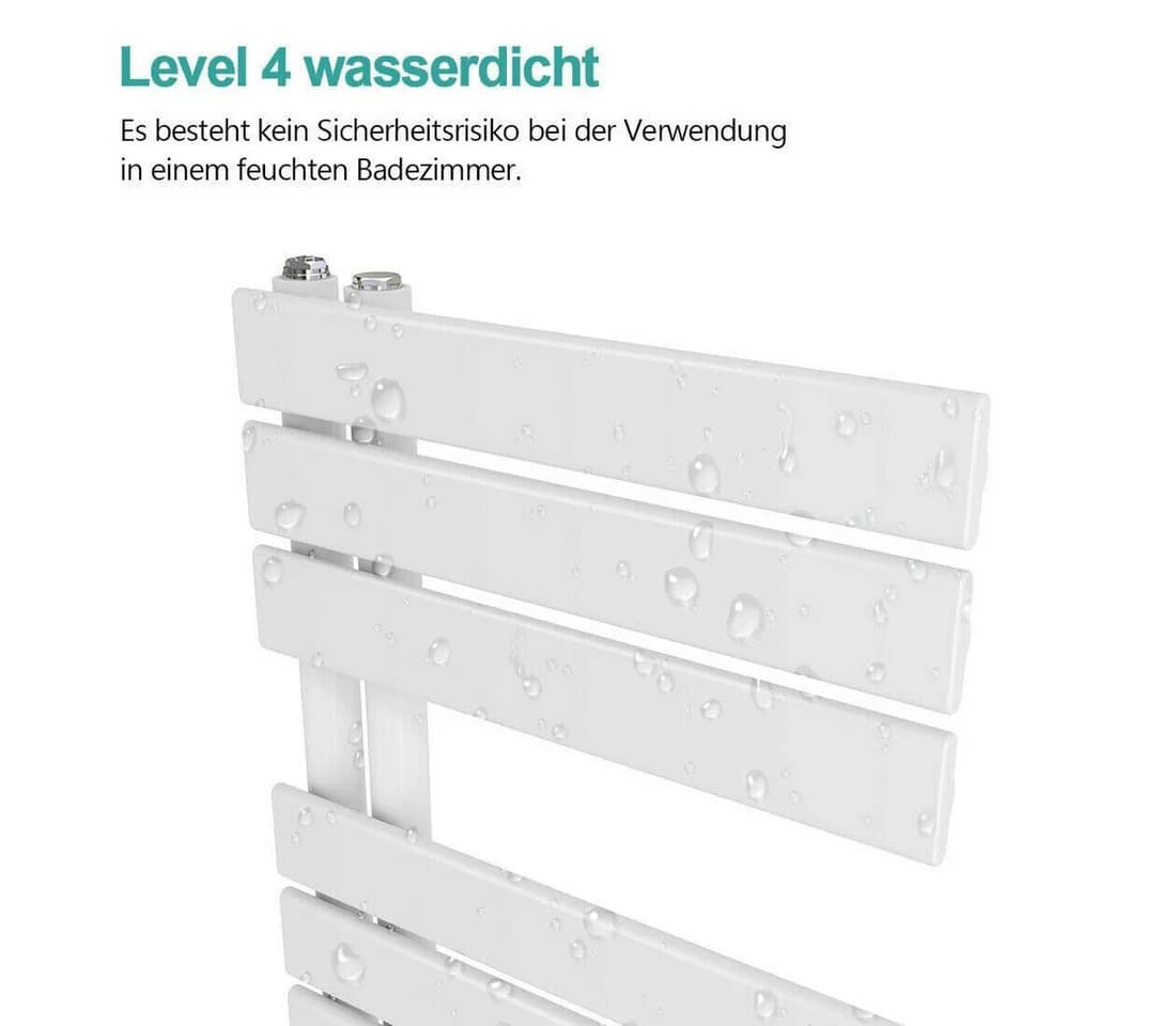 AICA Badheizkörper Handtuchtrockner Weiß/Anthrazit Seitenanschluss - Bild 5