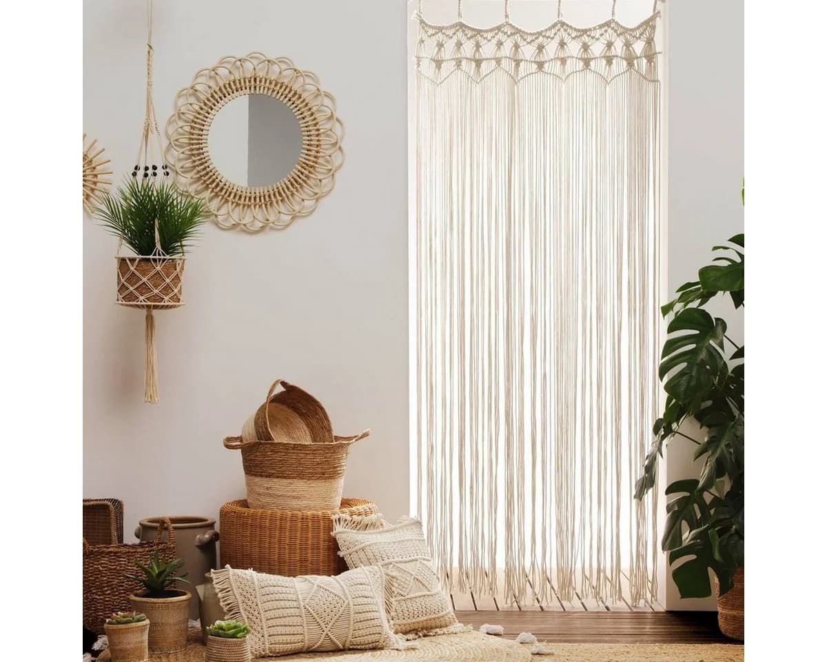 Macosa Home Dekokissen Makramee Beige Baumwolle 40x40 cm - Bild 3
