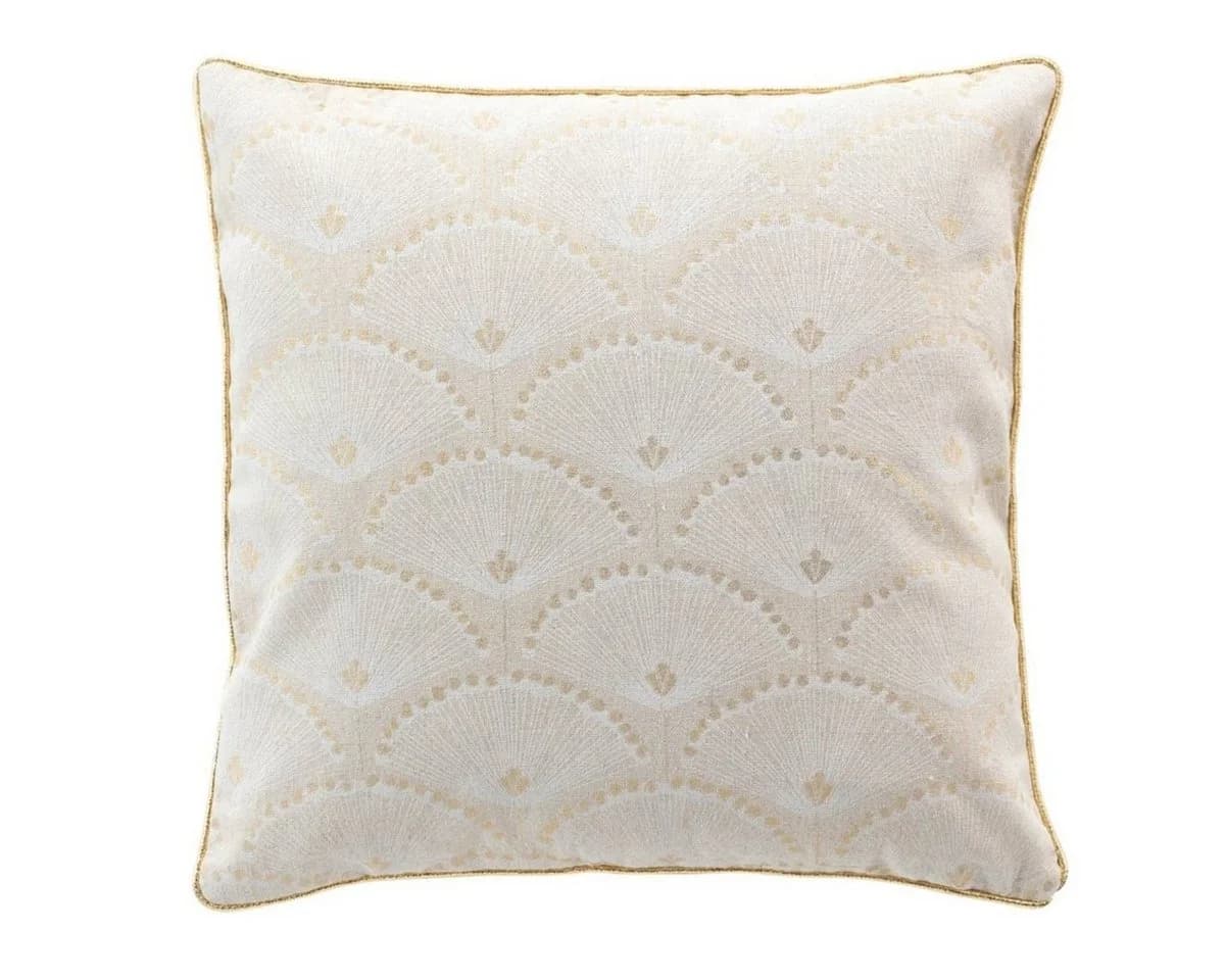 Macosa Home Dekokissen Beige Gold Weiß Muster, Zierkissen Modern Dekokissen Sofakissen - Bild 2