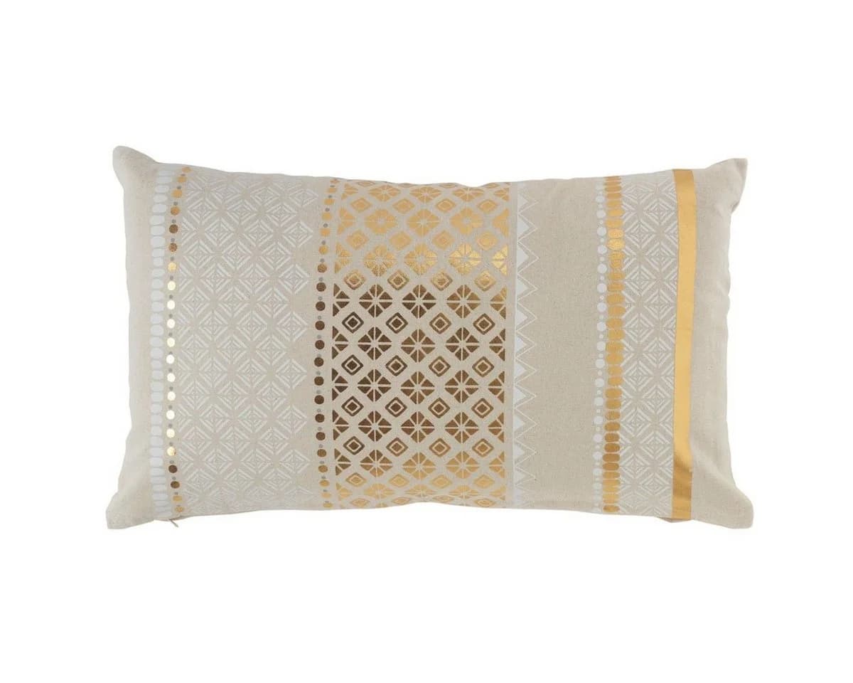 Macosa Home Dekokissen Beige Gold Weiß Muster, Zierkissen Modern Dekokissen Sofakissen - Bild 4
