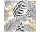 Macosa Home Papierservietten Set 40 Stk. Schwarz Gold Weiß Blätter Motiv Bild 1