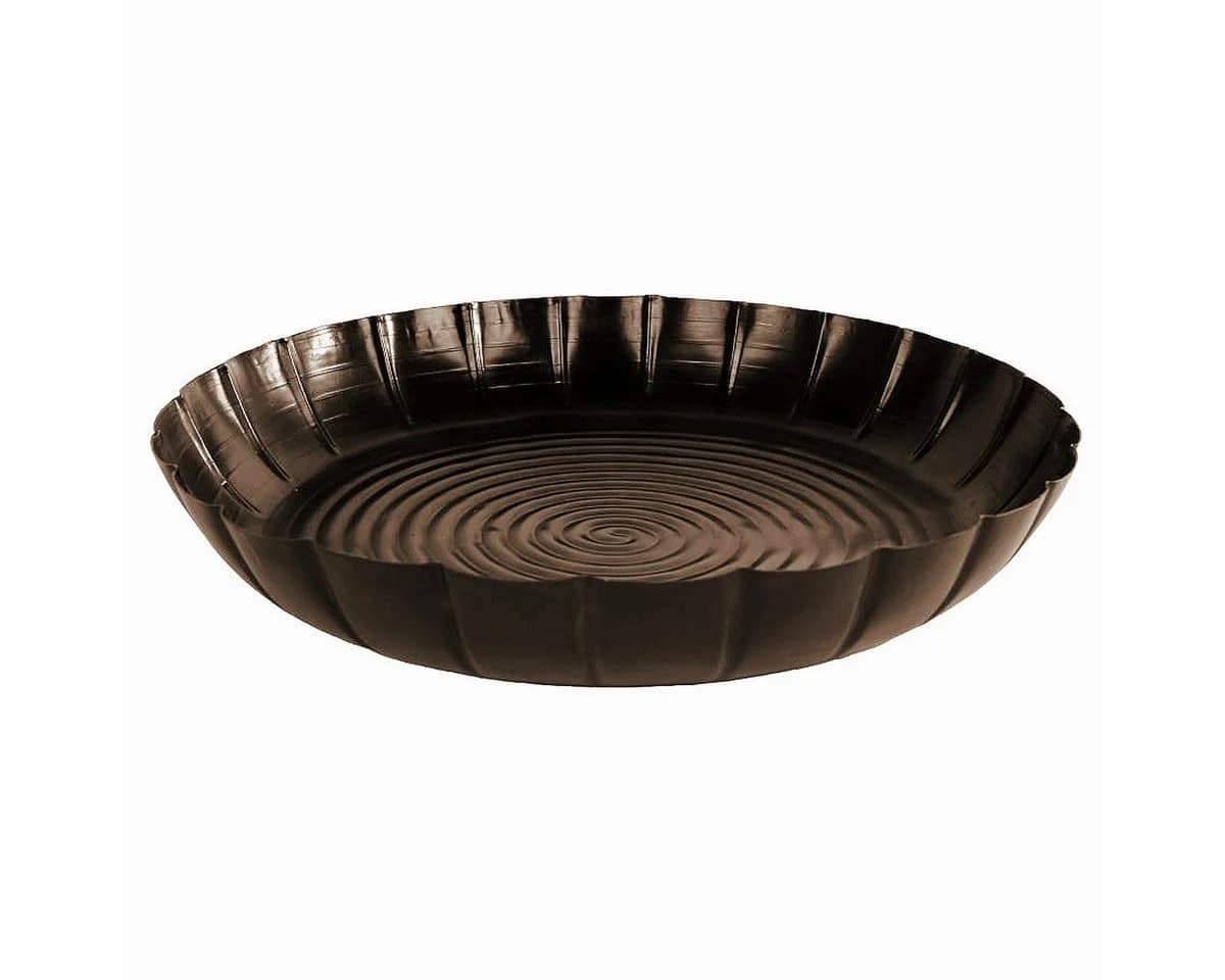 Macosa Home Dekotablett Schwarz Metall Rund 27 cm Modern - Bild 2