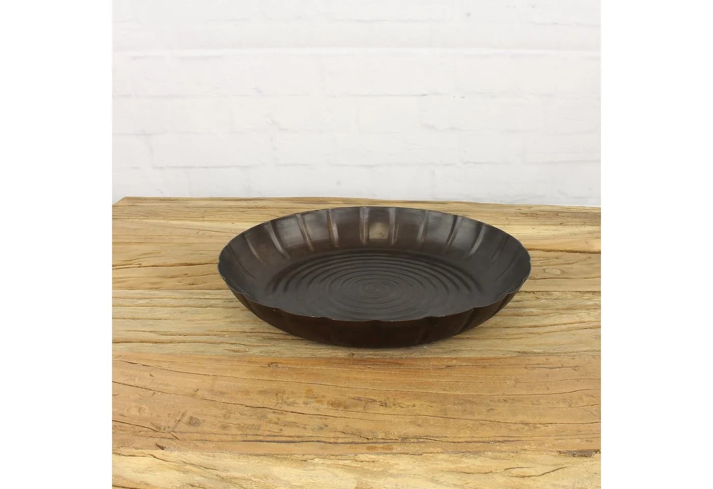 Macosa Home Dekotablett Schwarz Metall Rund 27 cm Modern - Bild 3