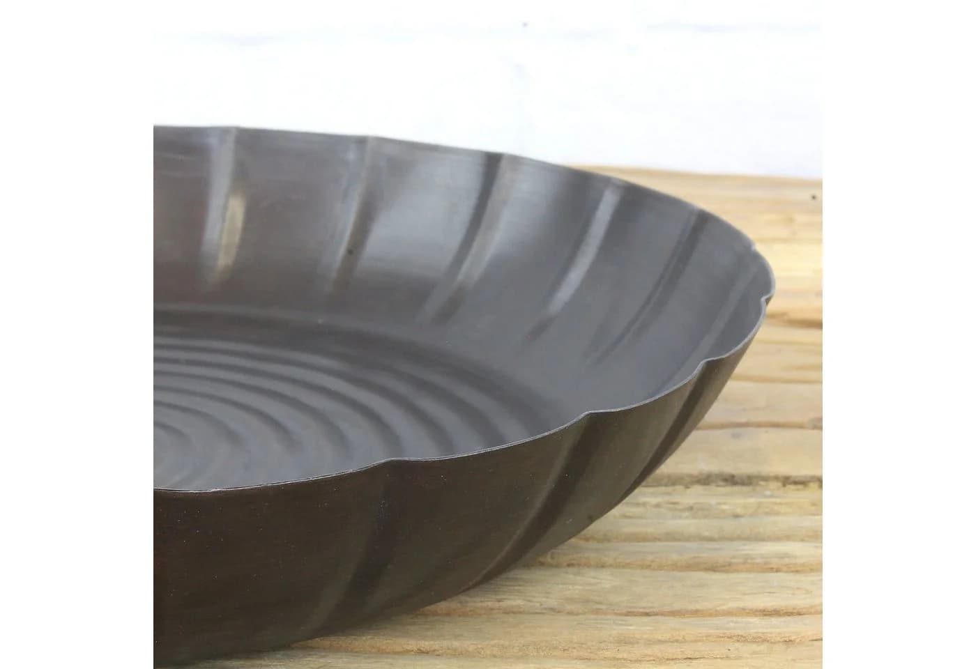 Macosa Home Dekotablett Schwarz Metall Rund 27 cm Modern - Bild 4