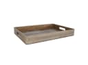 Macosa Home Dekotablett Grau 36 cm Holz Rechteckig mit Griffen Bild 2