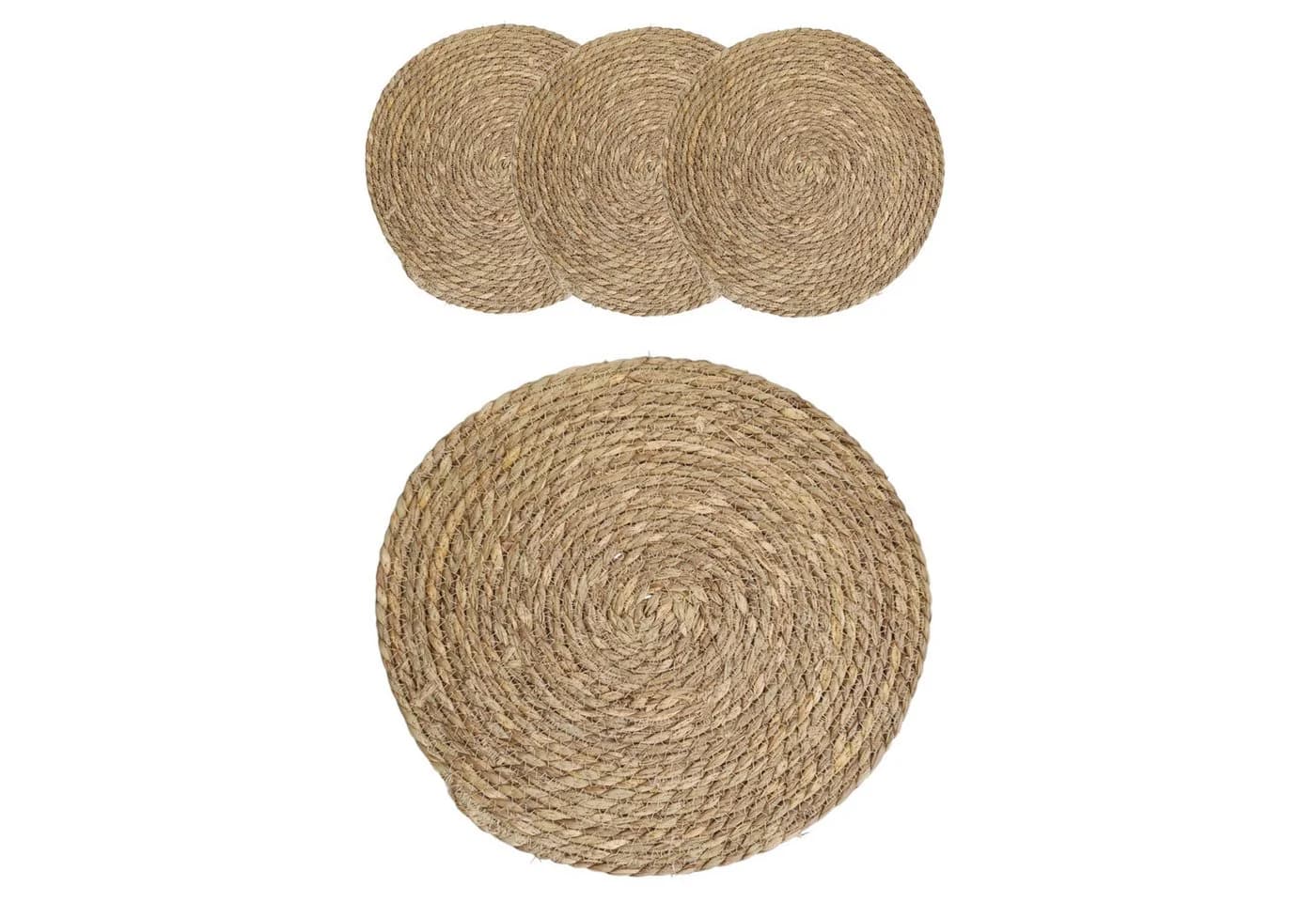 Macosa Home Platzset 4 Stk. Stroh rund Braun Naturfarben - Bild 4
