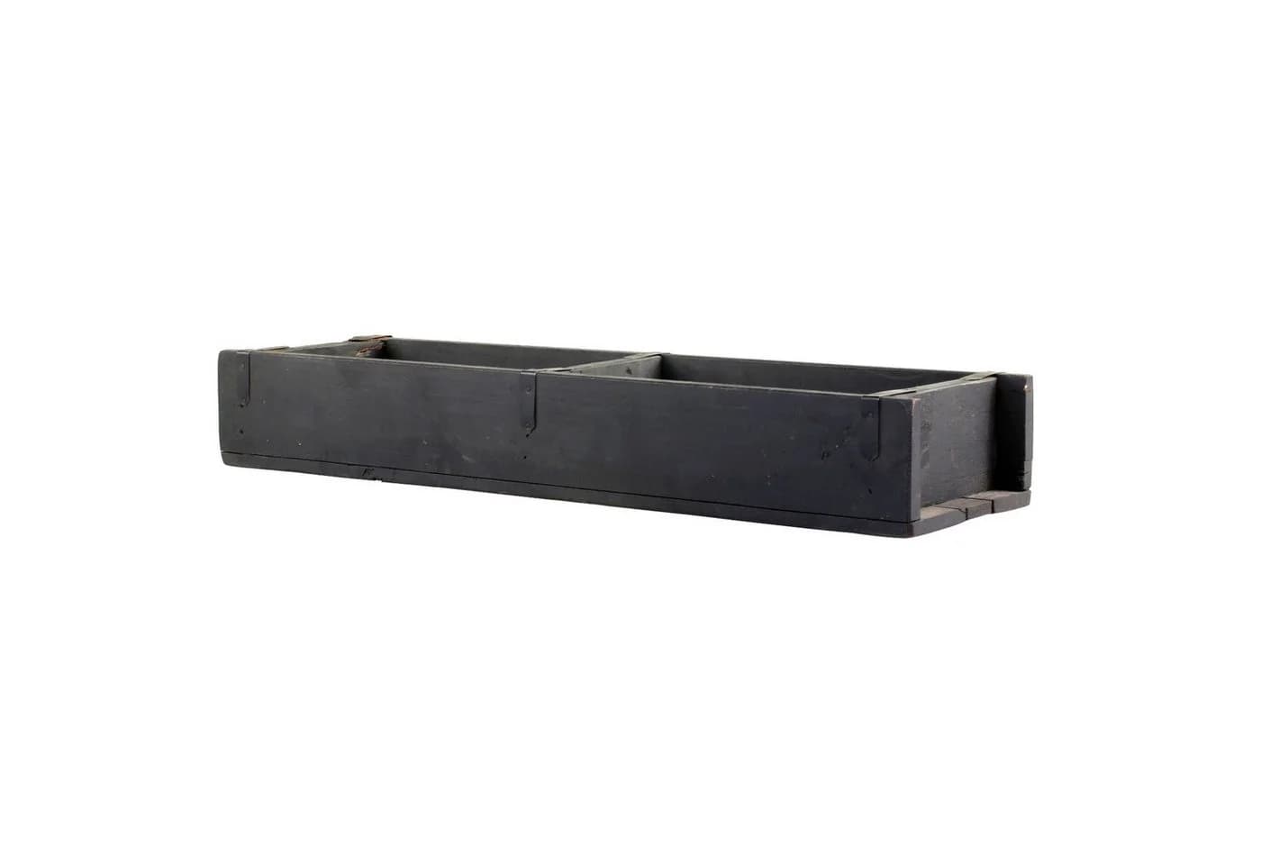 Macosa Home Dekokiste Backsteinform Doppelt Schwarz Holz Metall - Bild 2