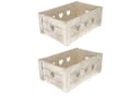 Macosa Home Dekokiste 2x Weiß Herzen Holz Holzkiste 29 cm Kiste Bild 2