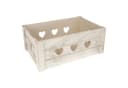 Macosa Home Dekokiste 2x Weiß Herzen Holz Holzkiste 29 cm Kiste Bild 3