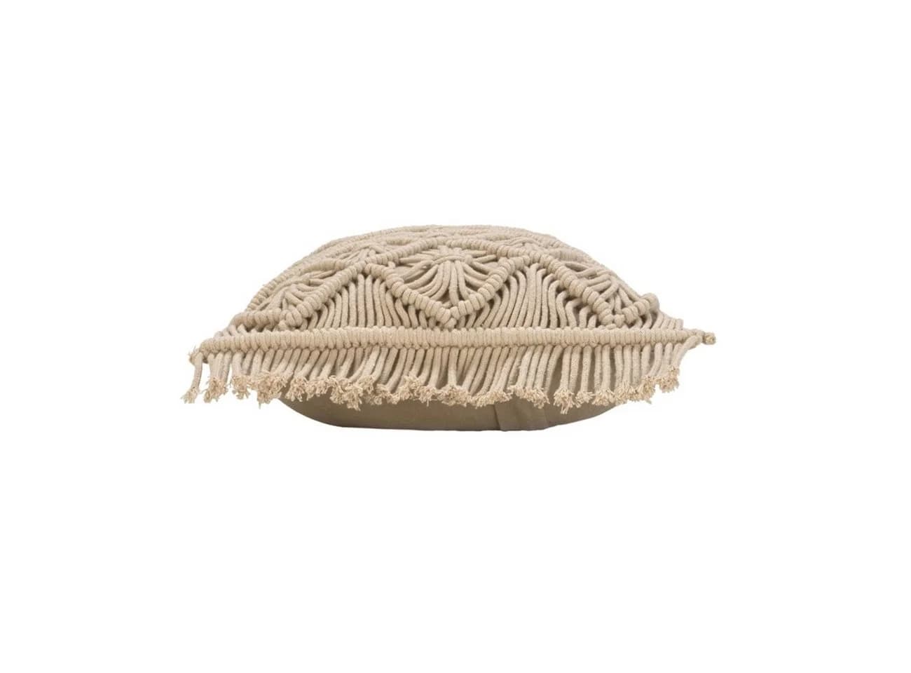 Macosa Home Makramee Dekokissen Beige Baumwolle