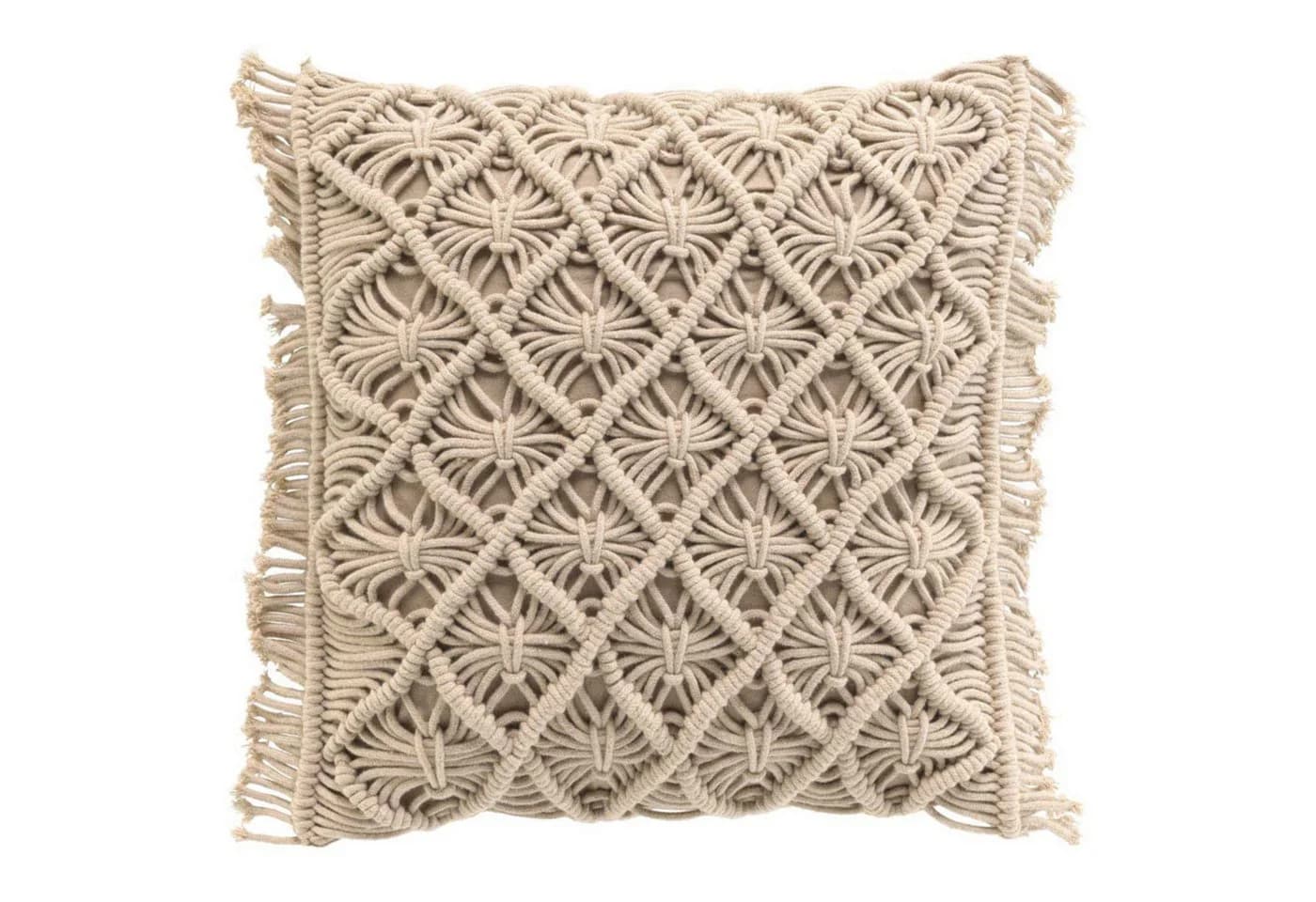 Macosa Home Makramee Dekokissen Beige Baumwolle - Bild 2