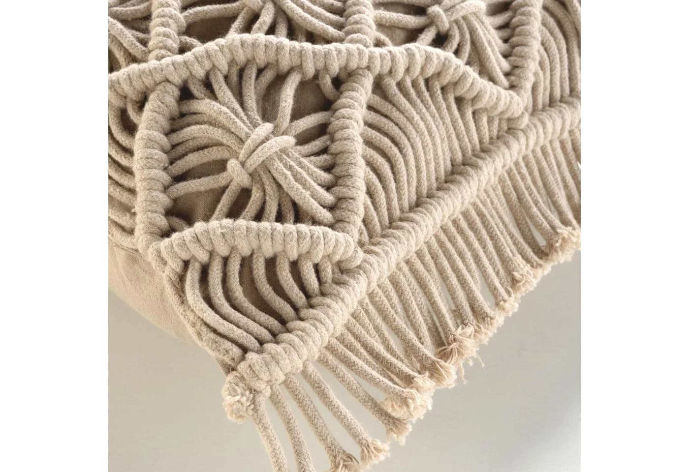 Macosa Home Makramee Dekokissen Beige Baumwolle - Bild 4