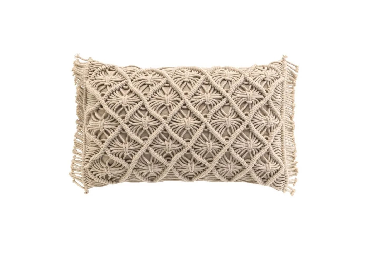 Macosa Home Dekokissen Makramee Beige Inkl. Füllung - Bild 2