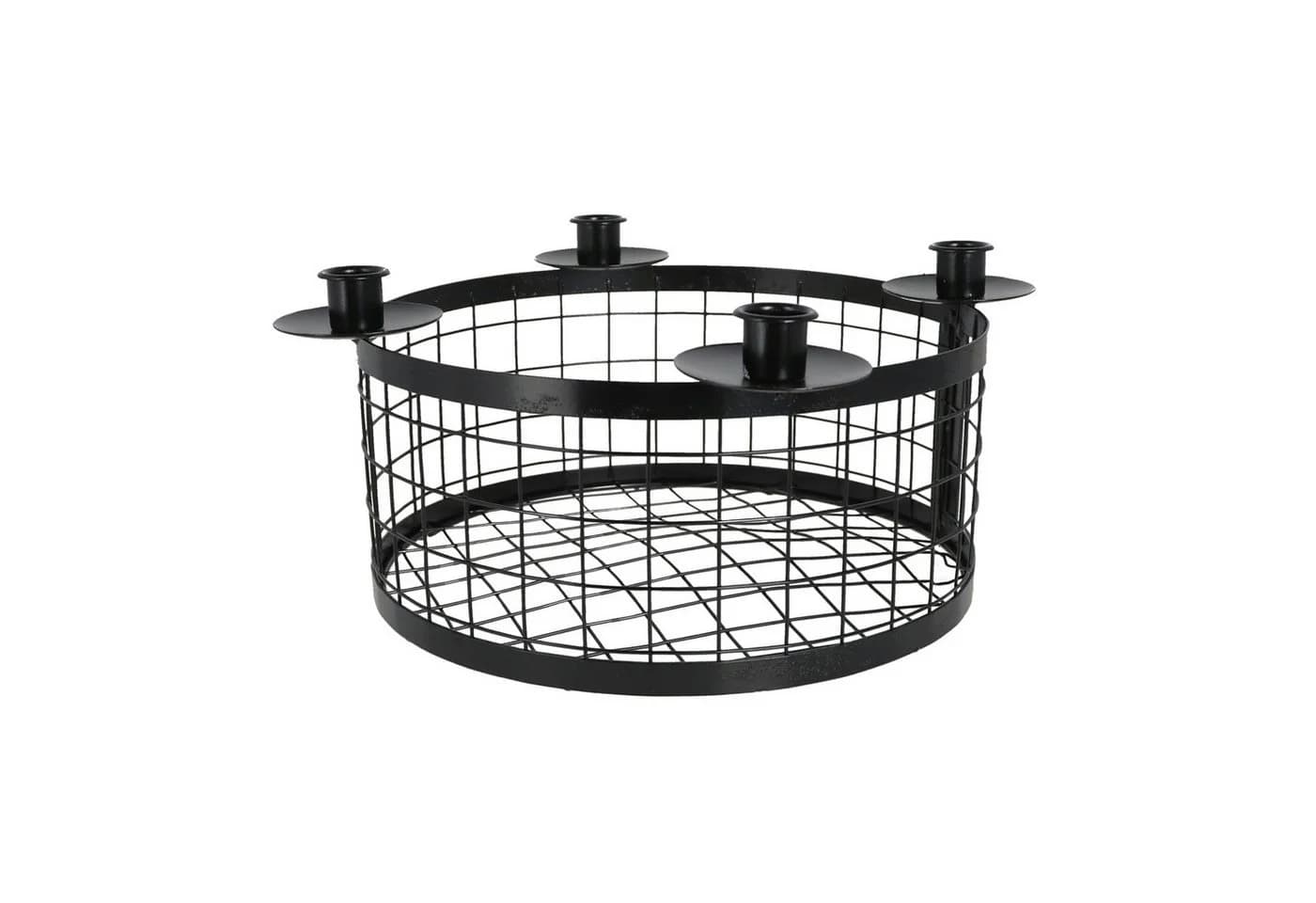 Macosa Home Adventskranz Korb Schwarz Metall Modern - Bild 2
