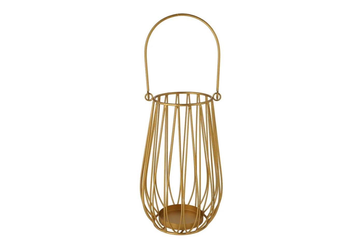 Macosa Home Kerzenlaterne Metall Gold mit Tragegriff