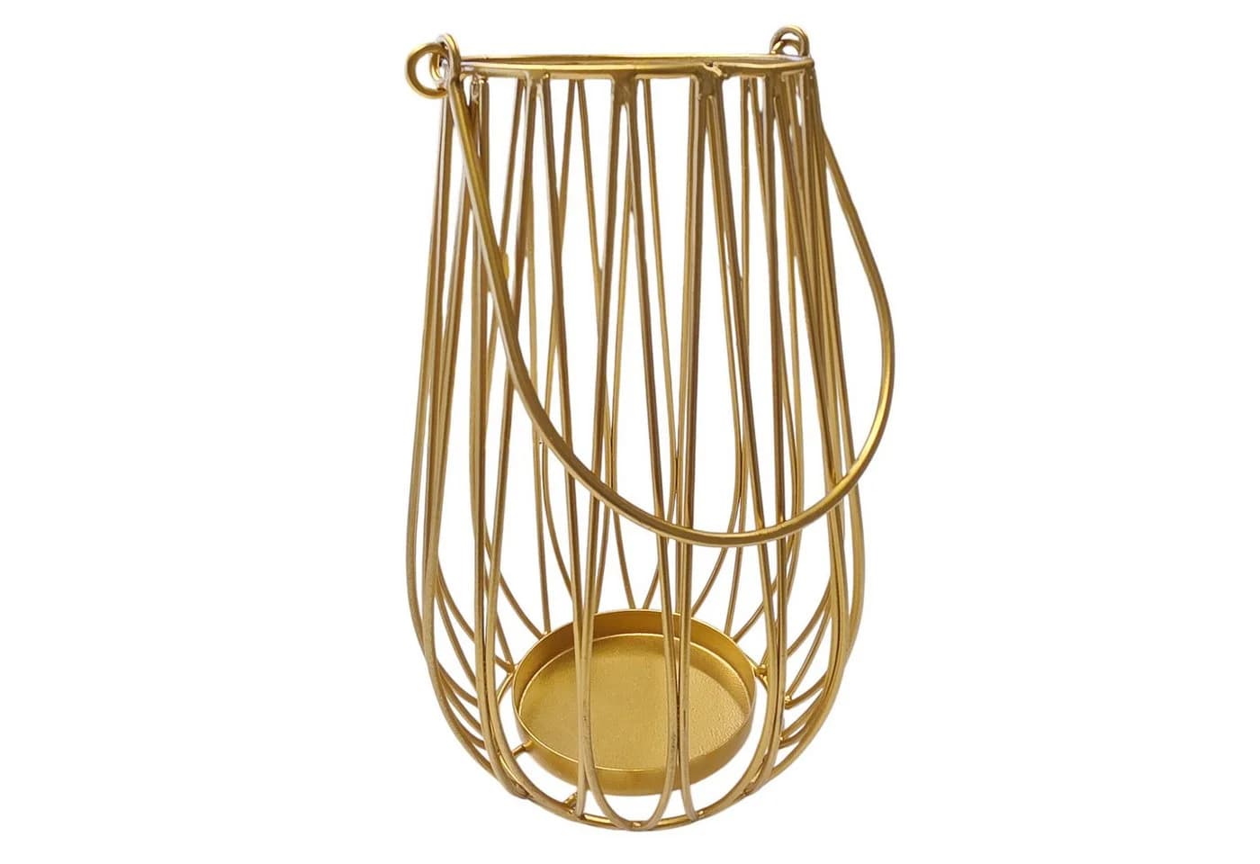 Macosa Home Kerzenlaterne Metall Gold mit Tragegriff - Bild 2