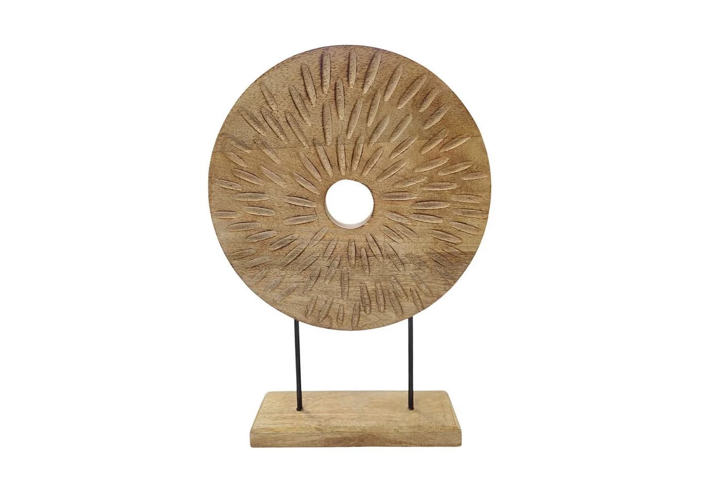 Macosa Home Dekoskulptur Mangoholz Metall Boho Scandi Braun Schwarz - Bild 2