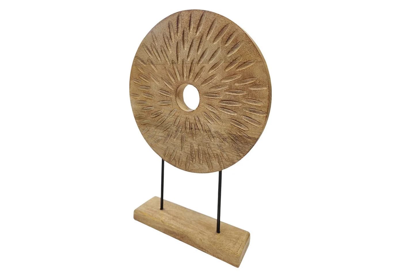 Macosa Home Dekoskulptur Mangoholz Metall Boho Scandi Braun Schwarz - Bild 4