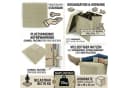 Macosa Home Stauraumhocker faltbar Cord 38 cm Creme/Grau Bild 3