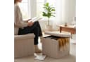 Macosa Home Stauraumhocker faltbar Cord 38 cm Creme/Grau Bild 4