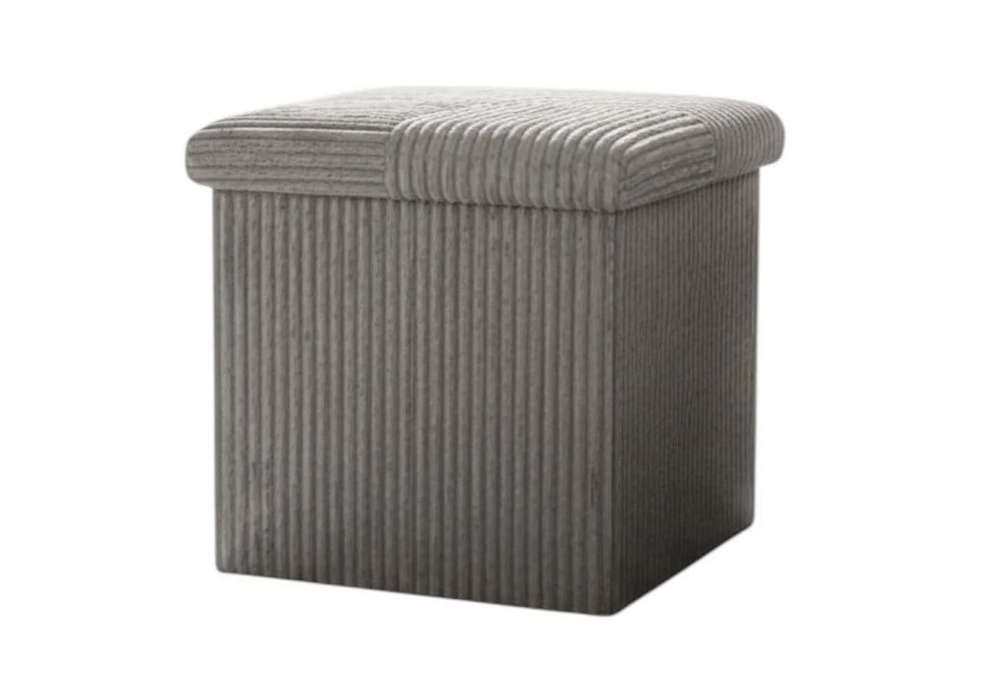 Macosa Home Stauraumhocker faltbar Cord Grau/Beige - Bild 2