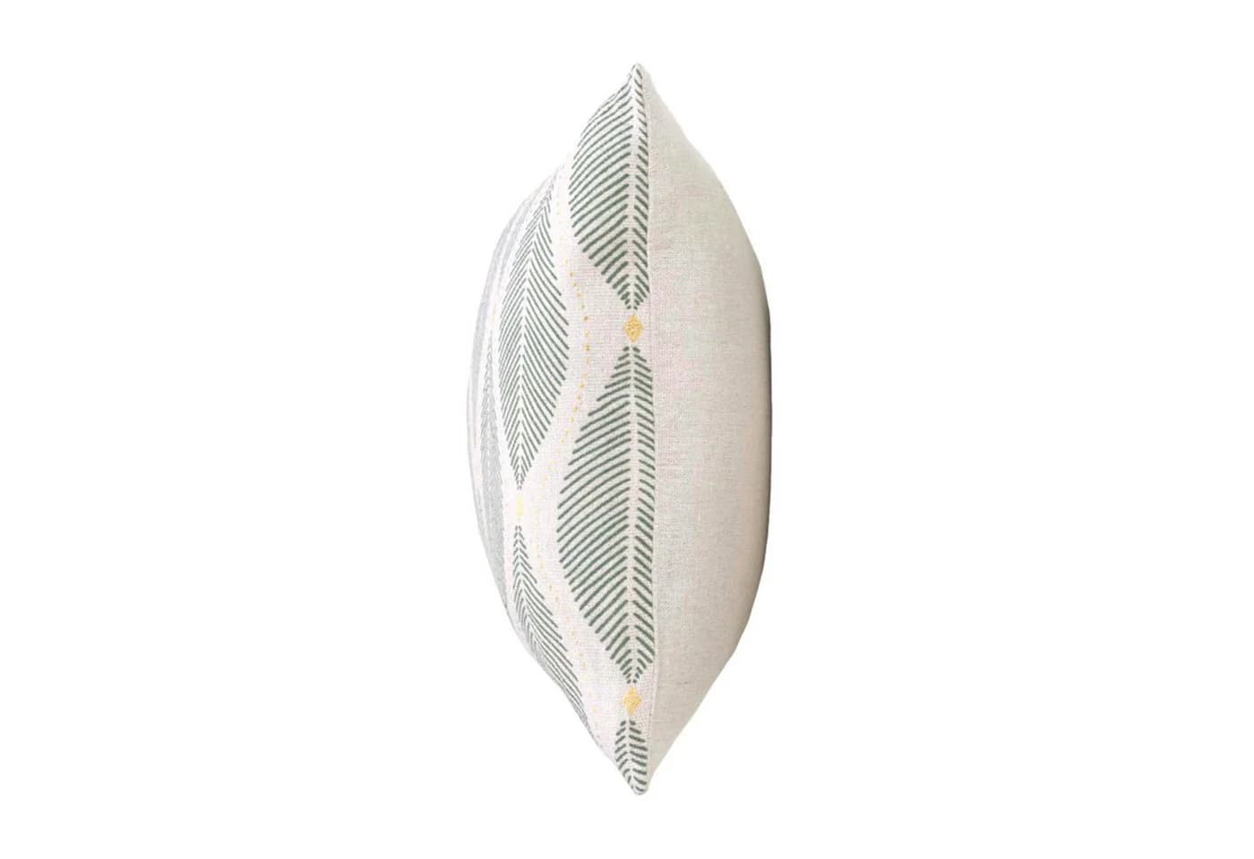Macosa Home Dekokissen Grün Beige Baumwolle Metallfaser