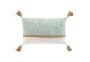 Macosa Home Dekokissen 30x50 cm Beige Braun Grün mit Quasten Bild 2