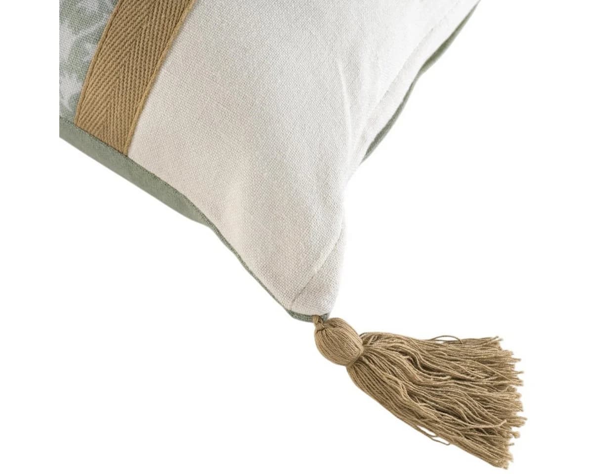 Macosa Home Dekokissen 30x50 cm Beige Braun Grün mit Quasten - Bild 5
