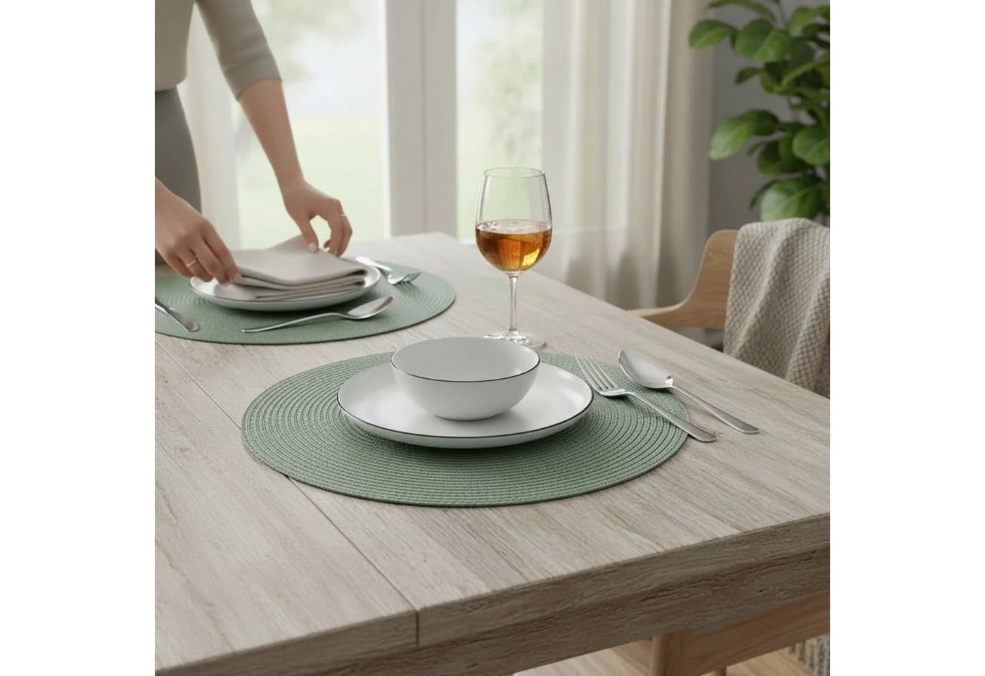 Macosa Home Platzset 4 Stk. Grün Rund 35 cm Polypropylen - Bild 3