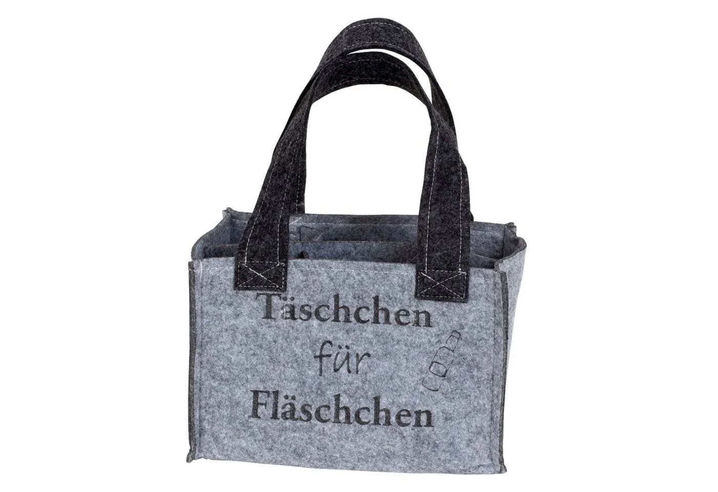 Macosa Home Flaschenträger Filz Grau für 6 Flaschen mit Innenfächern - Bild 2