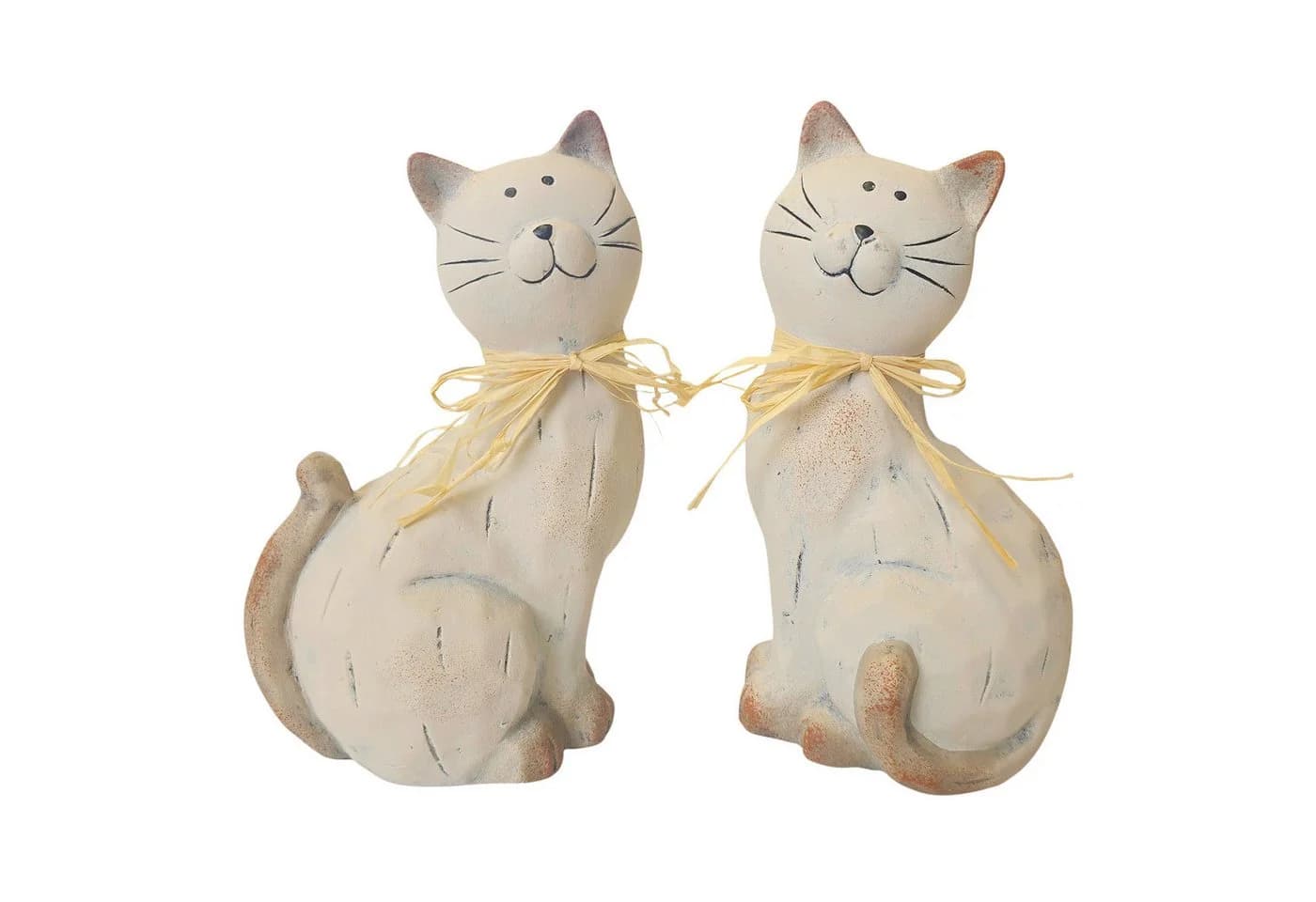 Macosa Home Dekofigur Katze Keramik 20 cm Beige - Bild 2