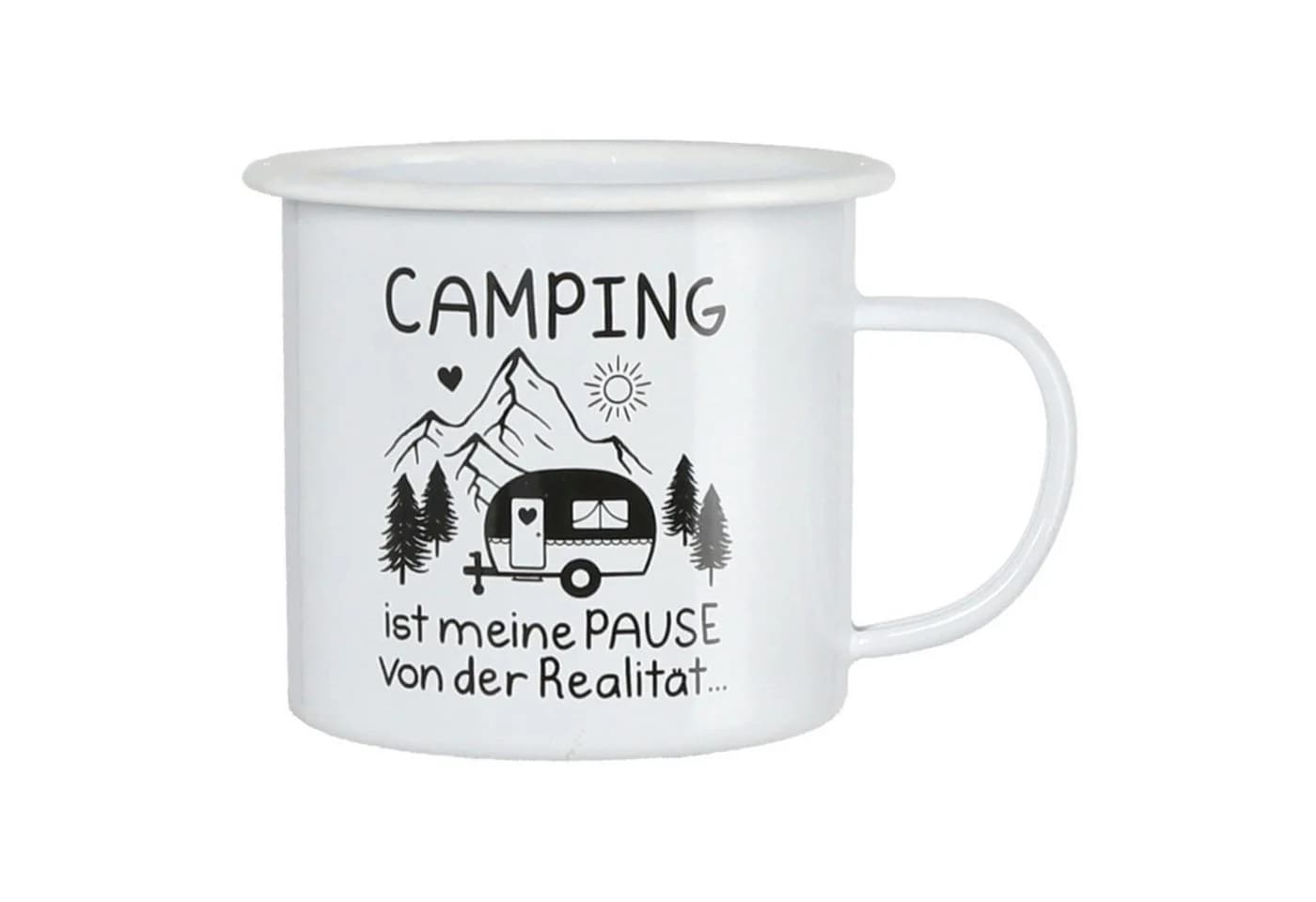 Macosa Home Tasse XL Metall Weiß Camping Design 450ml - Bild 2