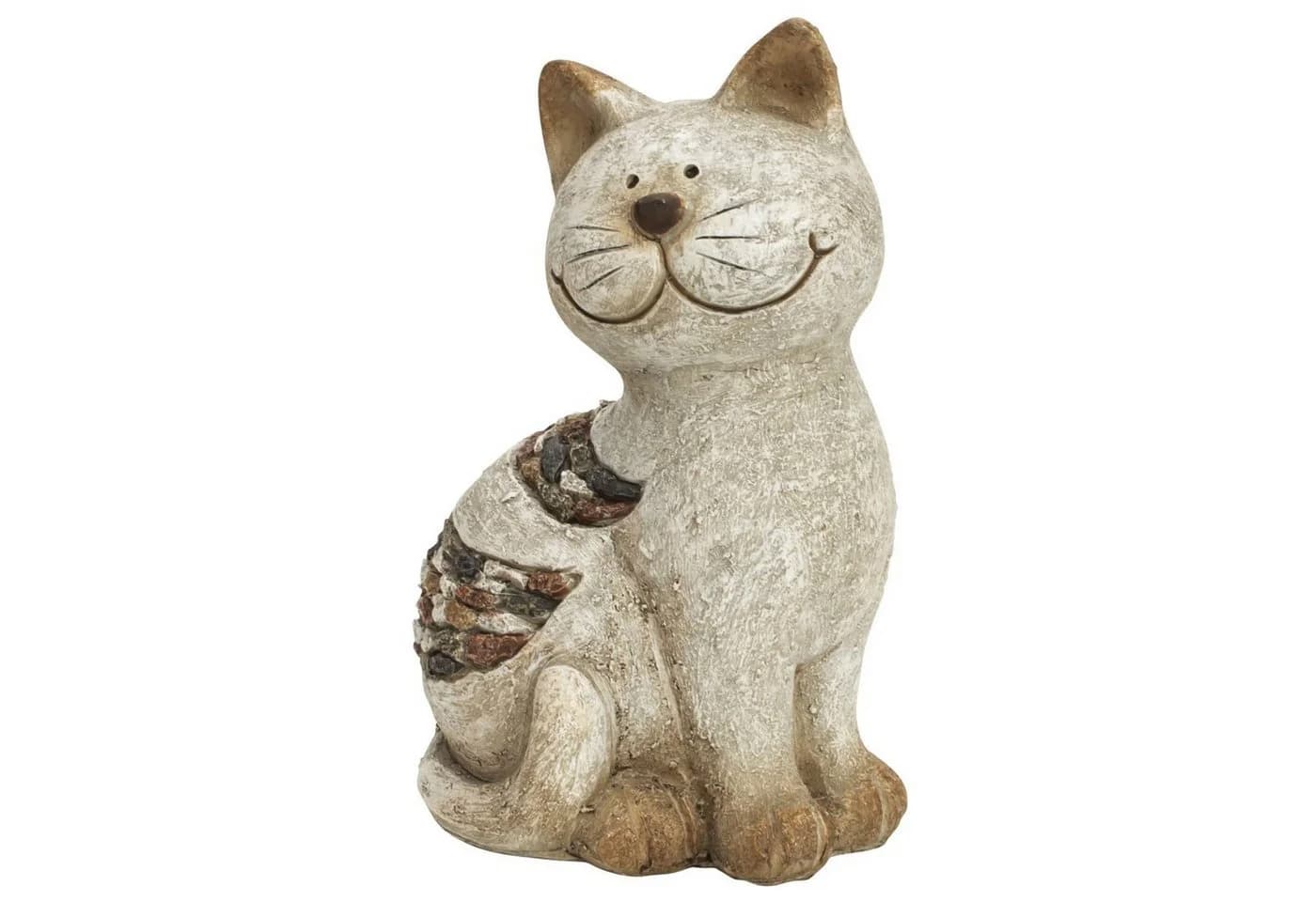 Macosa Home Dekofigur Katze Grau Beige Polyresin - Bild 2