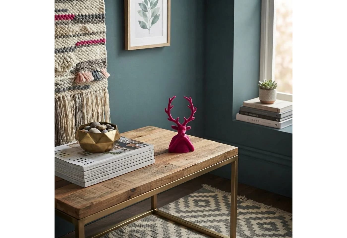 Macosa Home Dekofigur Hirsch Büste Schwarz Modern - Bild 5