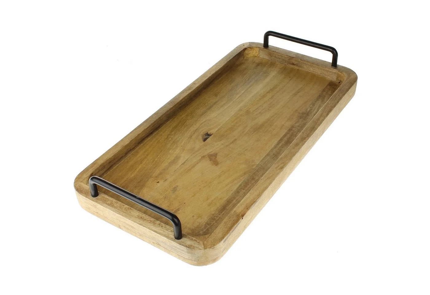 Macosa Home Dekotablett Mangoholz mit Metallgriffen - Bild 2