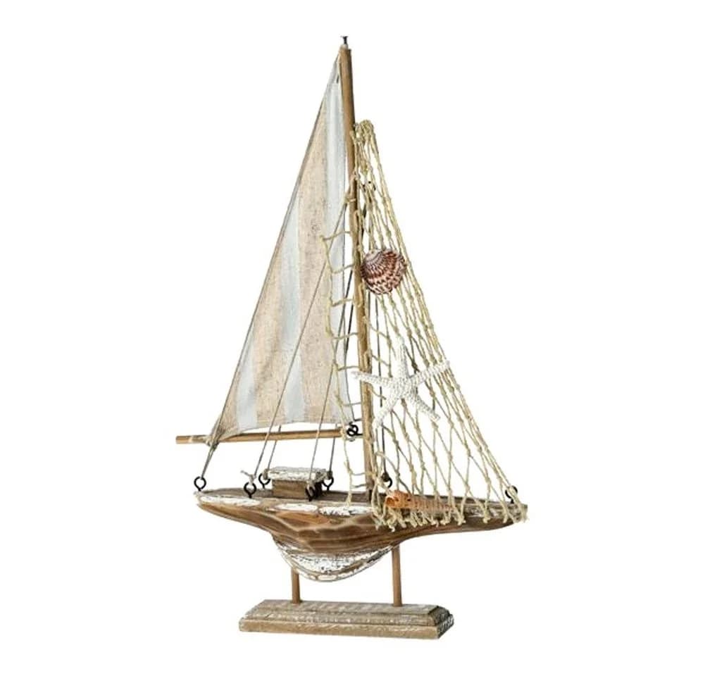 Macosa Home Dekofigur Segelboot Braun-Grau Maritim - Bild 2