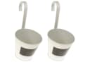 Macosa Home Hängeblumentopf 2er Set Weiß Metall Shabby Bild 2