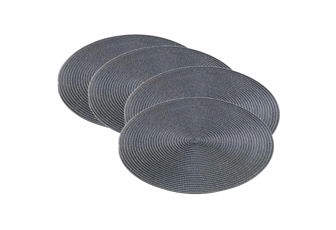 Macosa Home Platzset 4 Stk. Anthrazit rund Kunststoff
