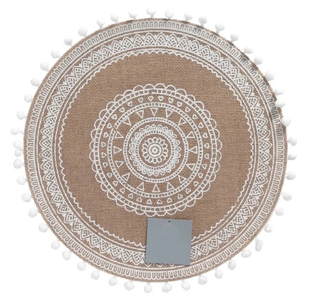 Macosa Home Platzset Boho rund beige braun 4er Set Tischmatte - Bild 2
