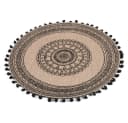 Macosa Home Platzset Boho Stil rund aus Jute beige braun schwarz Bild 2