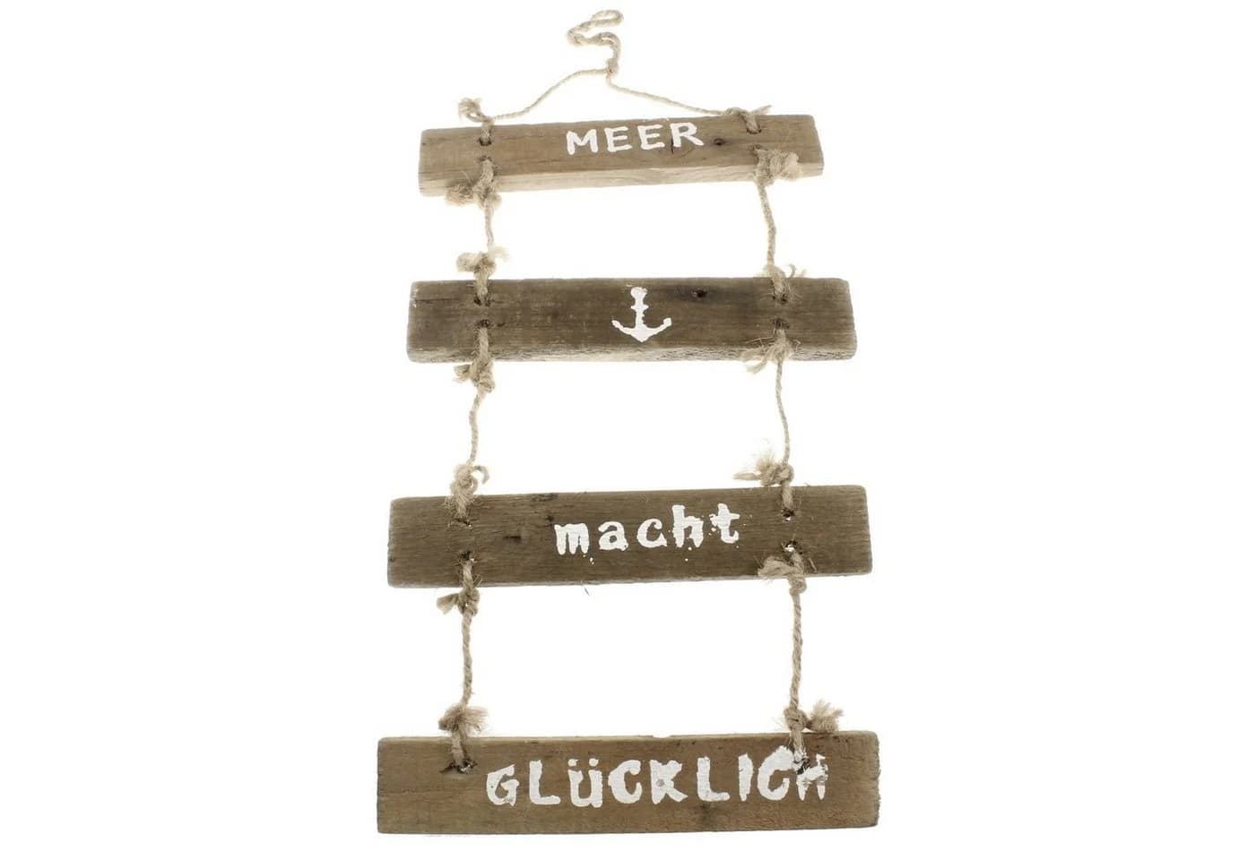 Macosa Home Wanddeko Holzschild Meer Maritim Braun-Weiß - Bild 2