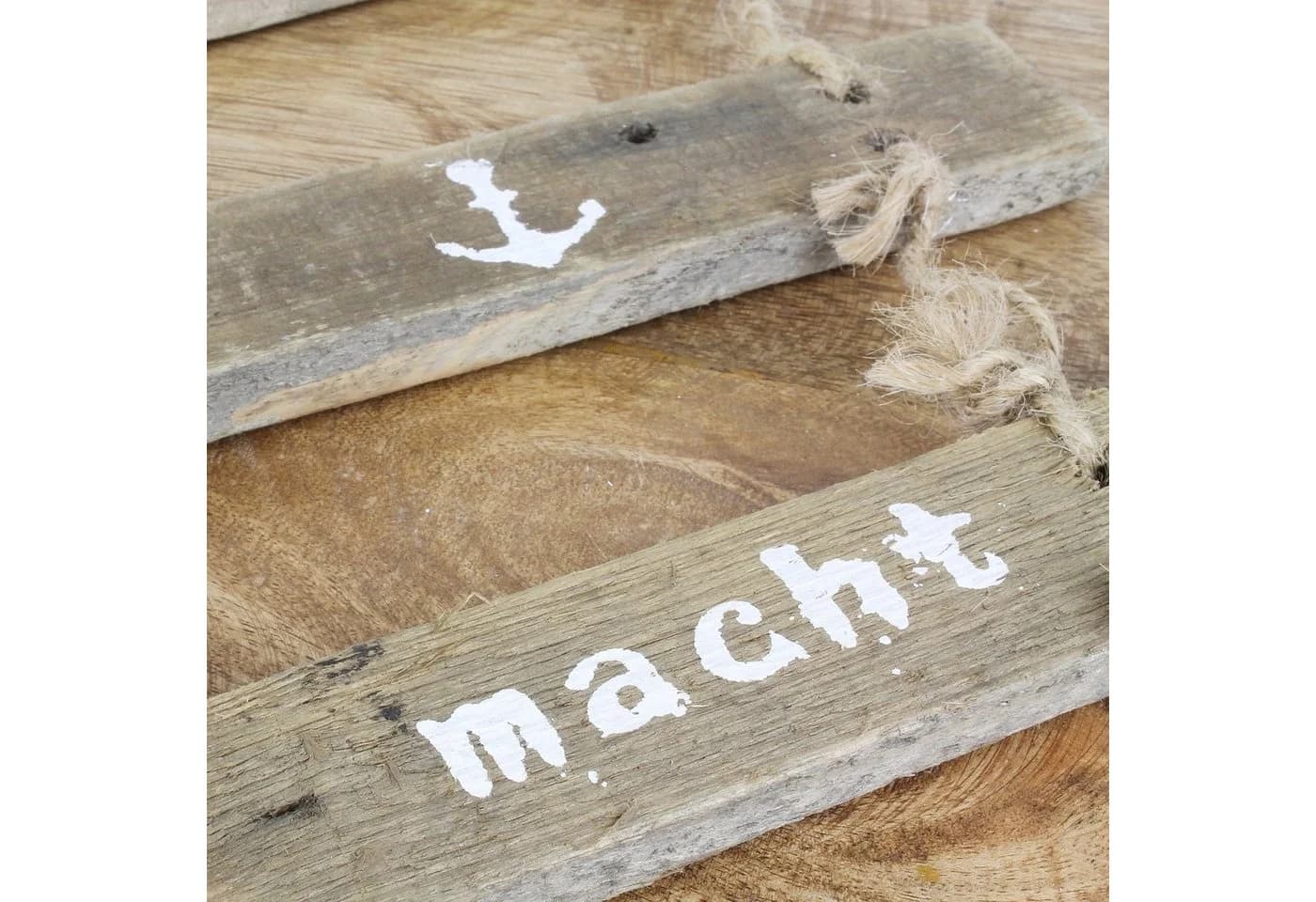 Macosa Home Wanddeko Holzschild Meer Maritim Braun-Weiß - Bild 4