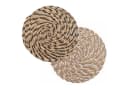 Macosa Home Platzset 2 STK. Stroh rund Braun Schwarz Weiß Bild 2