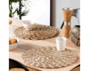 Macosa Home Platzset 2 STK. Stroh rund Braun Schwarz Weiß Bild 4