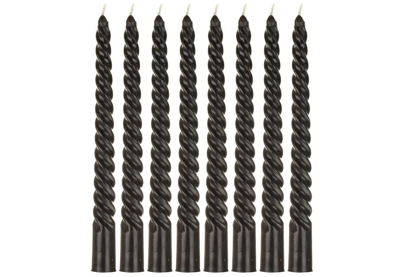 Macosa Home Tafelkerze 8 Stück Spirale schwarz Stabkerzen - Bild 2