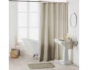 Sanixa Duschvorhang Textil Beige inkl. Ringe Bild 1