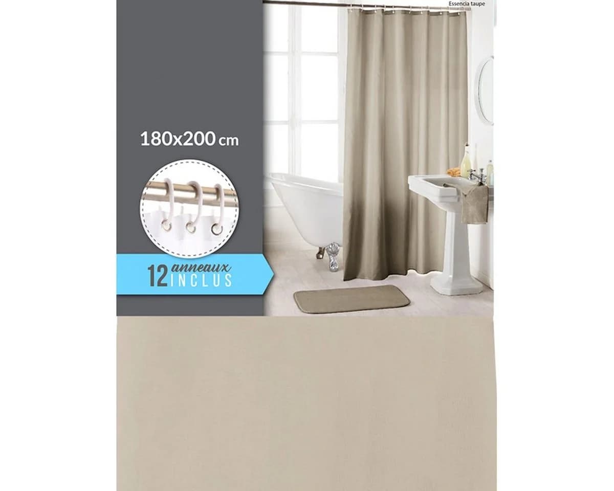 Sanixa Duschvorhang Textil Beige inkl. Ringe - Bild 4